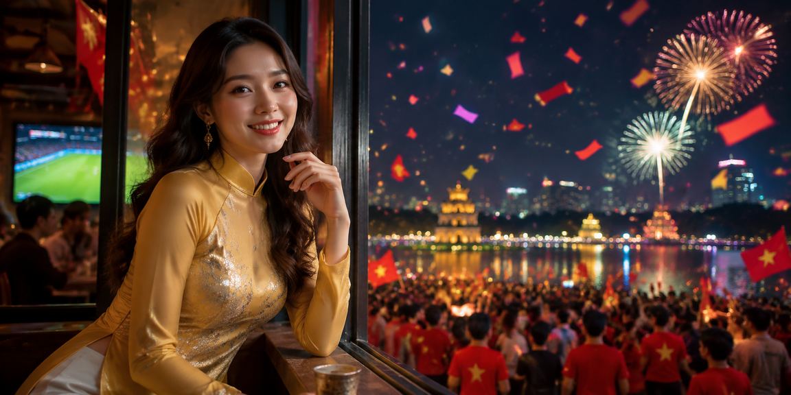 Người dùng Hà Nội trải nghiệm trò chơi bài trực tuyến với trang phục áo dài truyền thống
